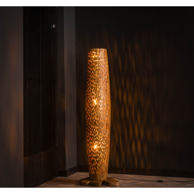 Vloerlamp M bars / Massief gerecycled teakhout