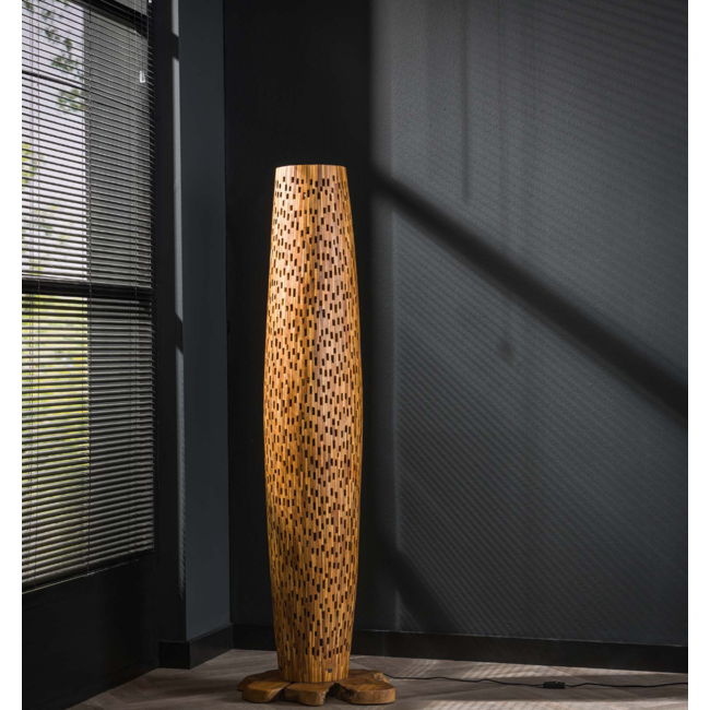 Floor lamp M bars / Solid recycled teak wood