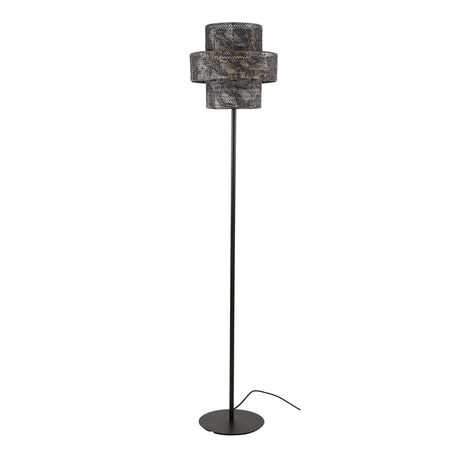 Floor lamp 1L lantern / Black brown