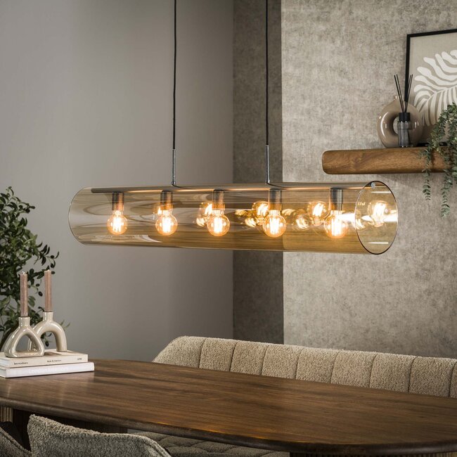 Suspension tube 5L verre ambré / noir arctique