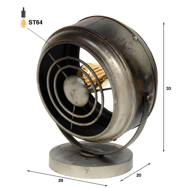 Tafellamp beam / Oud zilver