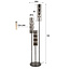 Vloerlamp 3L getrapt cylinder glas / Artic zwart