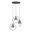 Hanglamp 3L ring getrapt tapse kap (G9) / Smoke grey glas