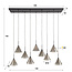 Hanglamp 5+4 tapse kap glas (G9) / Smoke grey glas