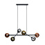 Hanglamp 6L molecule mix glass / Artic zwart