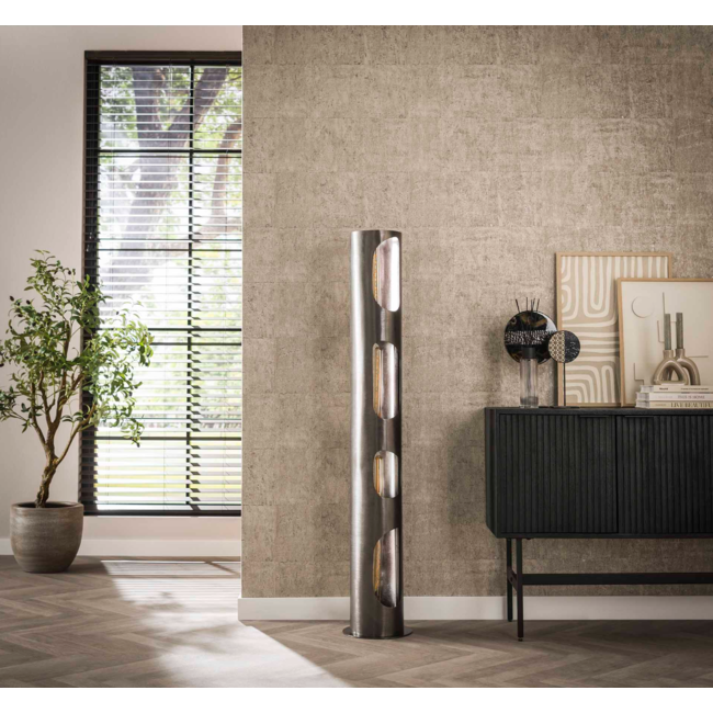 Vloerlamp  Ø25 organic cylinder XL / Zwart nikkel