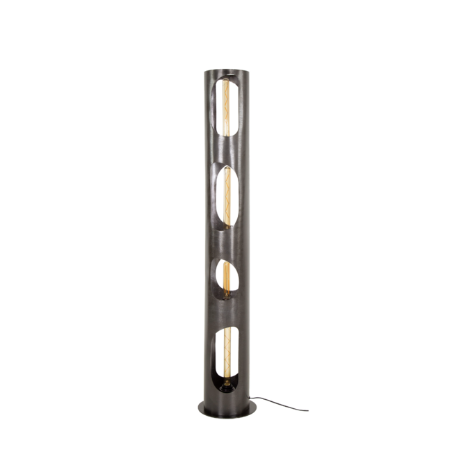 Vloerlamp  Ø25 organic cylinder XL / Zwart nikkel