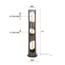 Vloerlamp  Ø25 organic cylinder L / Zwart nikkel