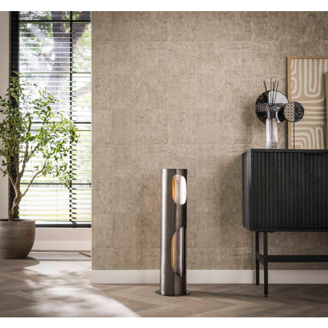 Vloerlamp Ø20 organic cylinder / Zwart nikkel