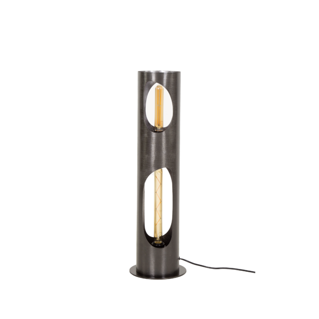 Floor lamp Ø20 organic cylinder / Black nickel