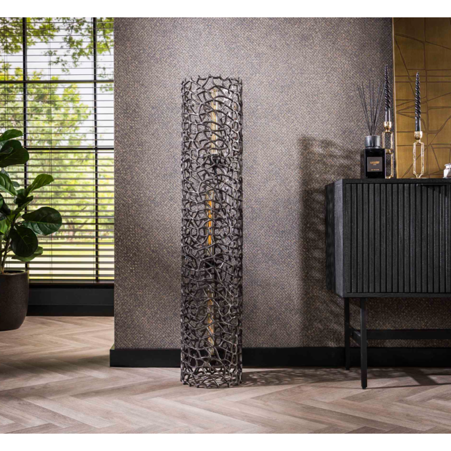 Lampadaire Ø25 Weaver Cylindre XL / Nickel noir