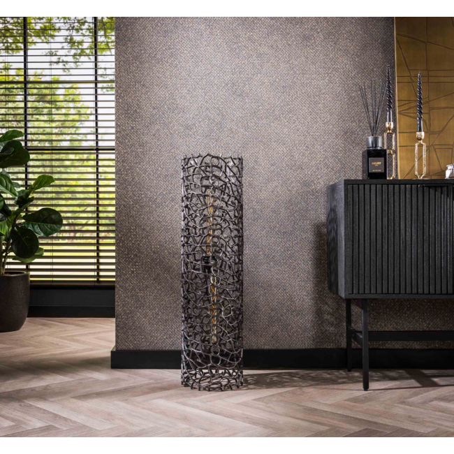 Lampadaire Ø25 Weaver Cylindre L / Nickel noir