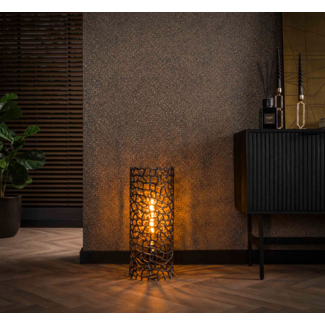 LioLights Vloerlamp Ø25 weaver cylinder / Zwart nikkel