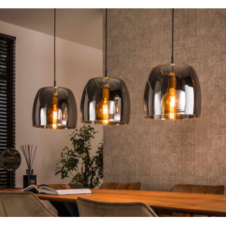 LioLights Hanglamp 3L drift glass / Smoke grey glas