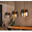 Hanglamp 3L drift glass / Smoke grey glas