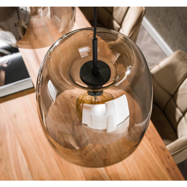 Hanglamp 3L drift glass / Smoke grey glas