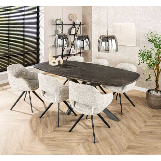 Hanglamp 3L drift glass / Smoke grey glas