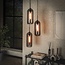 LioLights Hanglamp 3L getrapt smoke glas-geperforeerd staal / Artic zwart