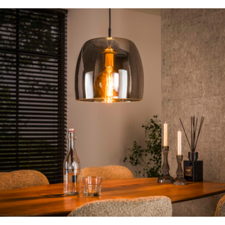 LioLights Hanglamp 1L drift glass / Smoke grey glas