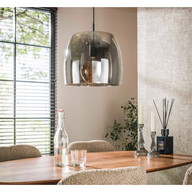 Hanging lamp 1L drift glass / Smoke gray glass