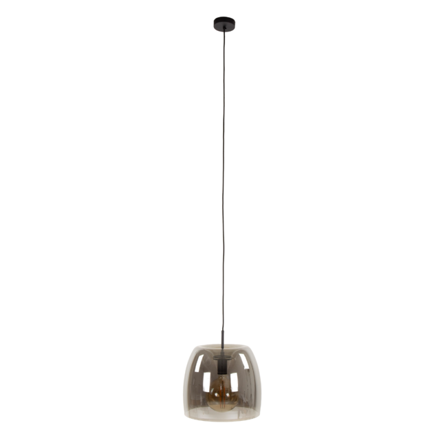 Hanglamp 1L drift glass / Smoke grey glas
