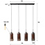 Hanglamp 4L smoke glas-geperforeerd staal / Artic zwart