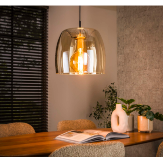 LioLights Hanglamp 1L drift glass / Amber color glas