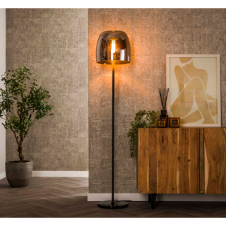 LioLights Vloerlamp 1L drift glass / Smoke grey glas