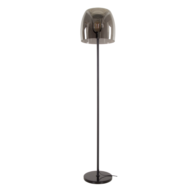 Lampadaire 1L verre drift / Verre gris fumé