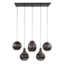 Hanging lamp 5L strip multi shade / Black brown