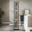 Vloerlamp 3L tower smoke glas-geperforeerd staal / Artic zwart