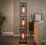 LioLights Vloerlamp 3L tower smoke glas-geperforeerd staal / Artic zwart