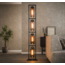 LioLights Vloerlamp 4L tower smoke glas-geperforeerd staal / Artic zwart