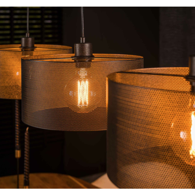 Hanglamp 3L mesh round / Artic zwart