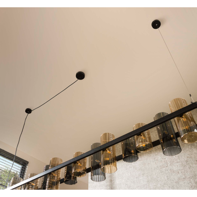 Hanglamp 14L cylinder mixed glass  (G9) / Artic zwart