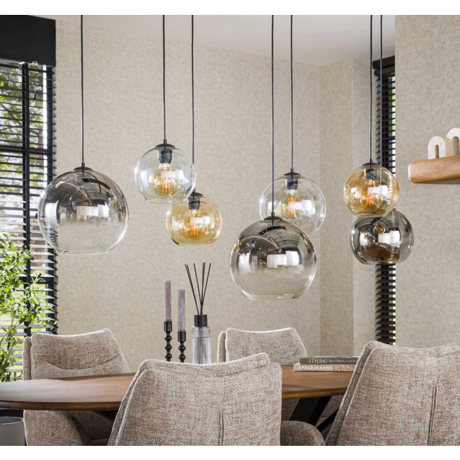 Suspension 4+3 multi globes XL / Noir Artic