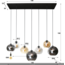 Hanglamp 4+3 multi globe XL / Artic zwart
