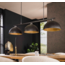 Hanglamp 3L halfronde kap-ribbel / Artic zwart