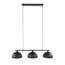 Hanglamp 3L halfronde kap-ribbel / Artic zwart