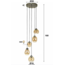 Hanglamp 5L getrapt mix / Amberkleurig glas