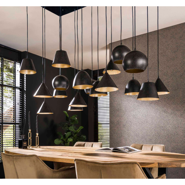 Pendant lamp 18L XXL metal shade / Artic black