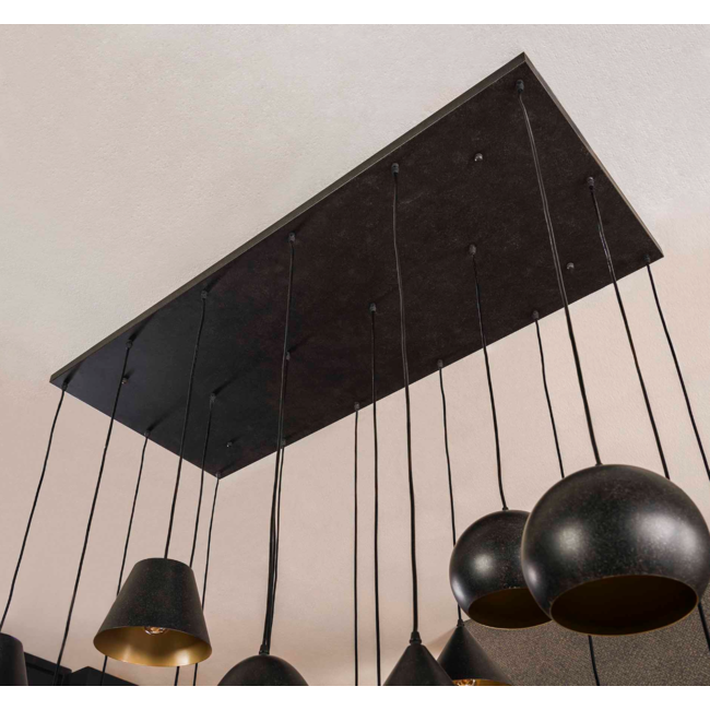 Hanglamp 18L  XXL metalen kap / Artic zwart