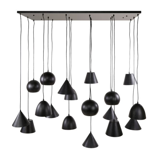 Hanglamp 18L  XXL metalen kap / Artic zwart
