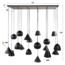 Hanglamp 18L  XXL metalen kap / Artic zwart