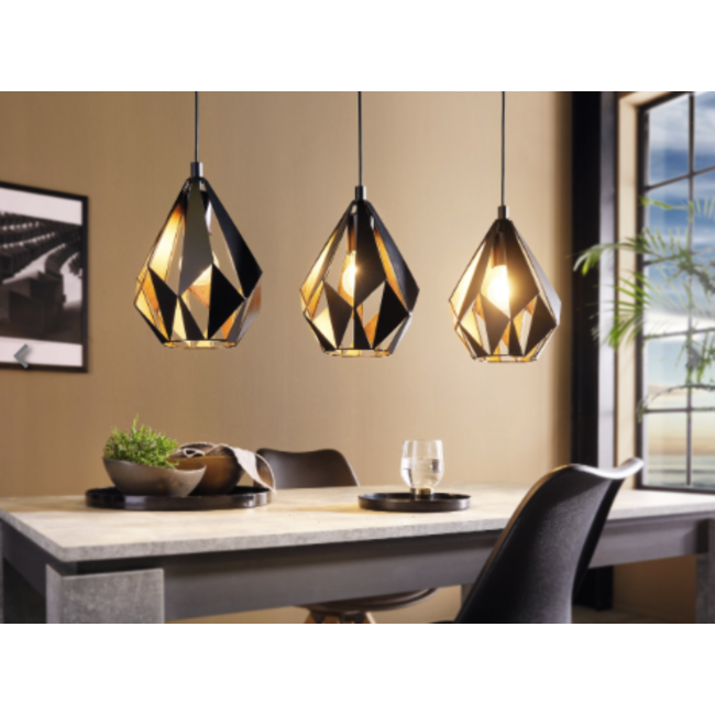 Pendant lamp CARLTON E27 Black/copper 49991
