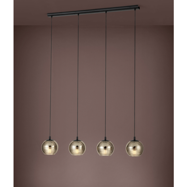 LEMORIETA Hanglamp E27 zwart/goud 39686