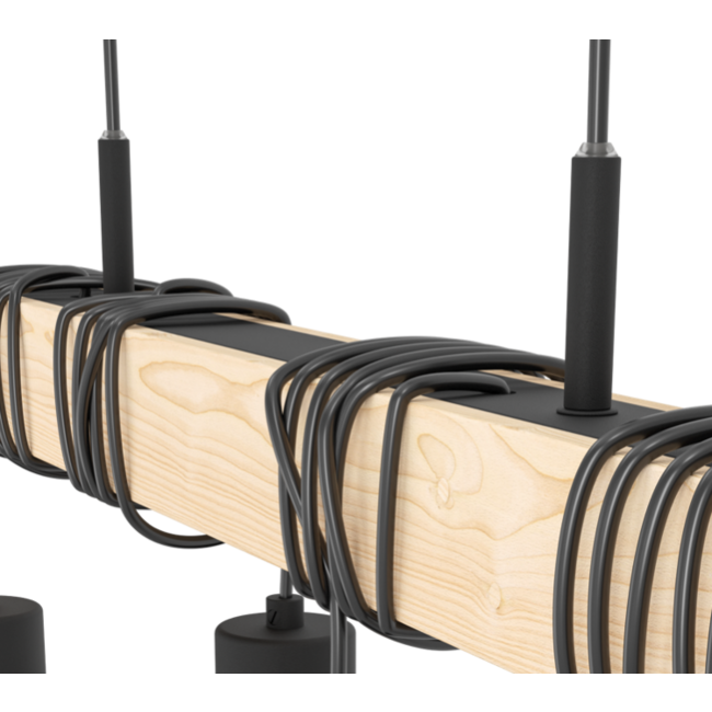 TOWNSHEND 5 Pendant lamp E27 black/wood 44076