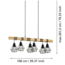TOWNSHEND 5 Suspension E27 noir/bois 44076