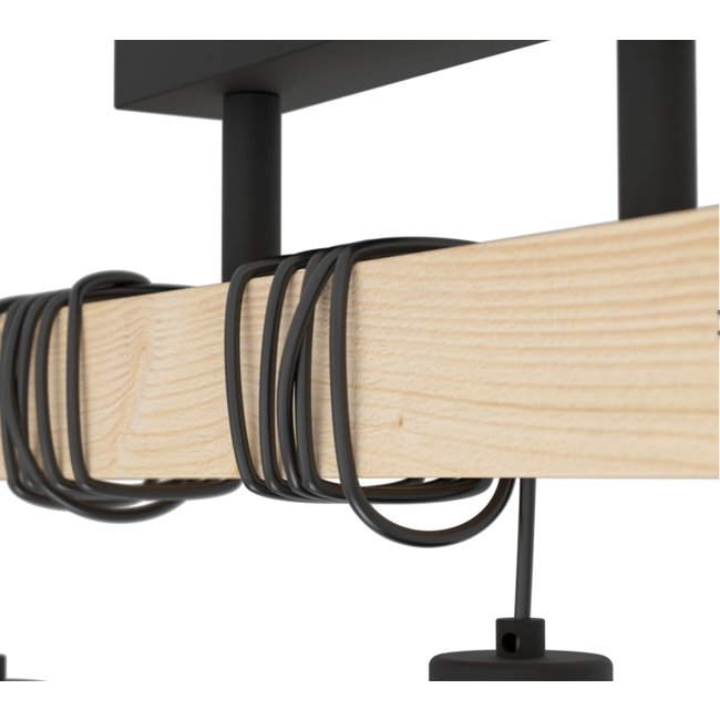 Suspension TOWNSHEND 5 E27 noir/bois 44074
