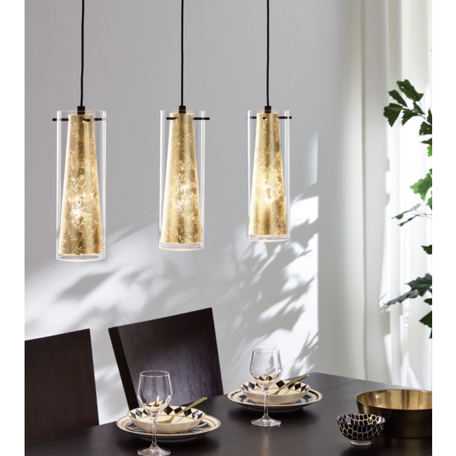 PINTO GOLD Pendant lamp E27 black/gold 97652
